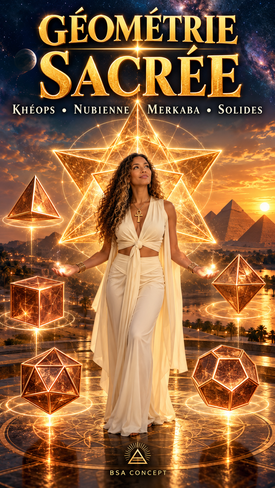 Pyramides en cuivre Khéops et Nubienne & Géométrie Sacrée | BSA Concept